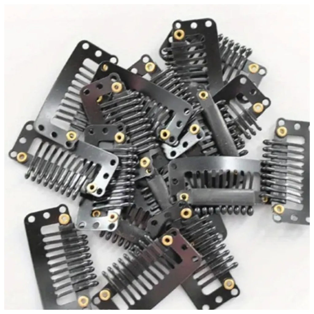 Lots de 5 clips à cheveux extension ou perruques couleur noir